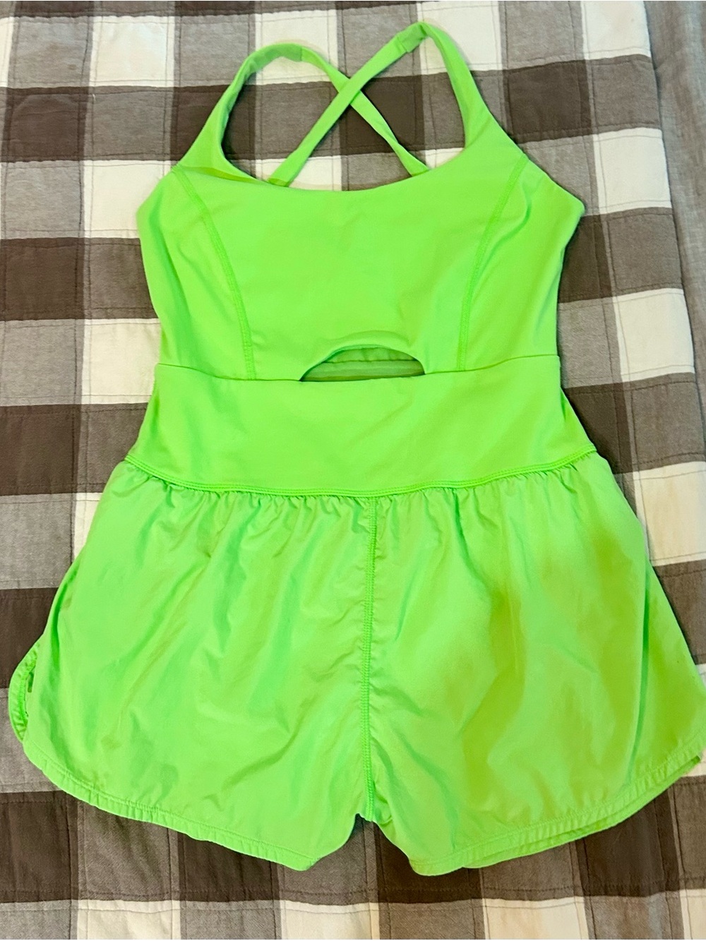 FP Movement by Free People Righteous Runsie Neon Green Athletic Romper sz L